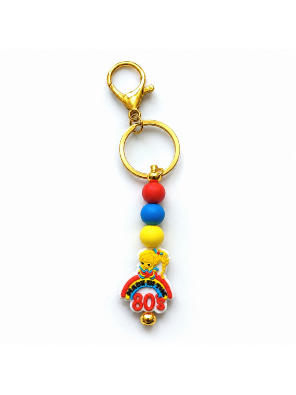 Rainbow Brite Inspired 80s Retro Beaded Keychain